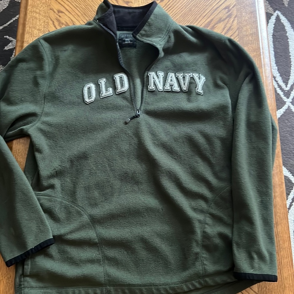 OLD NAVY quarter zip hunter green pullover XL